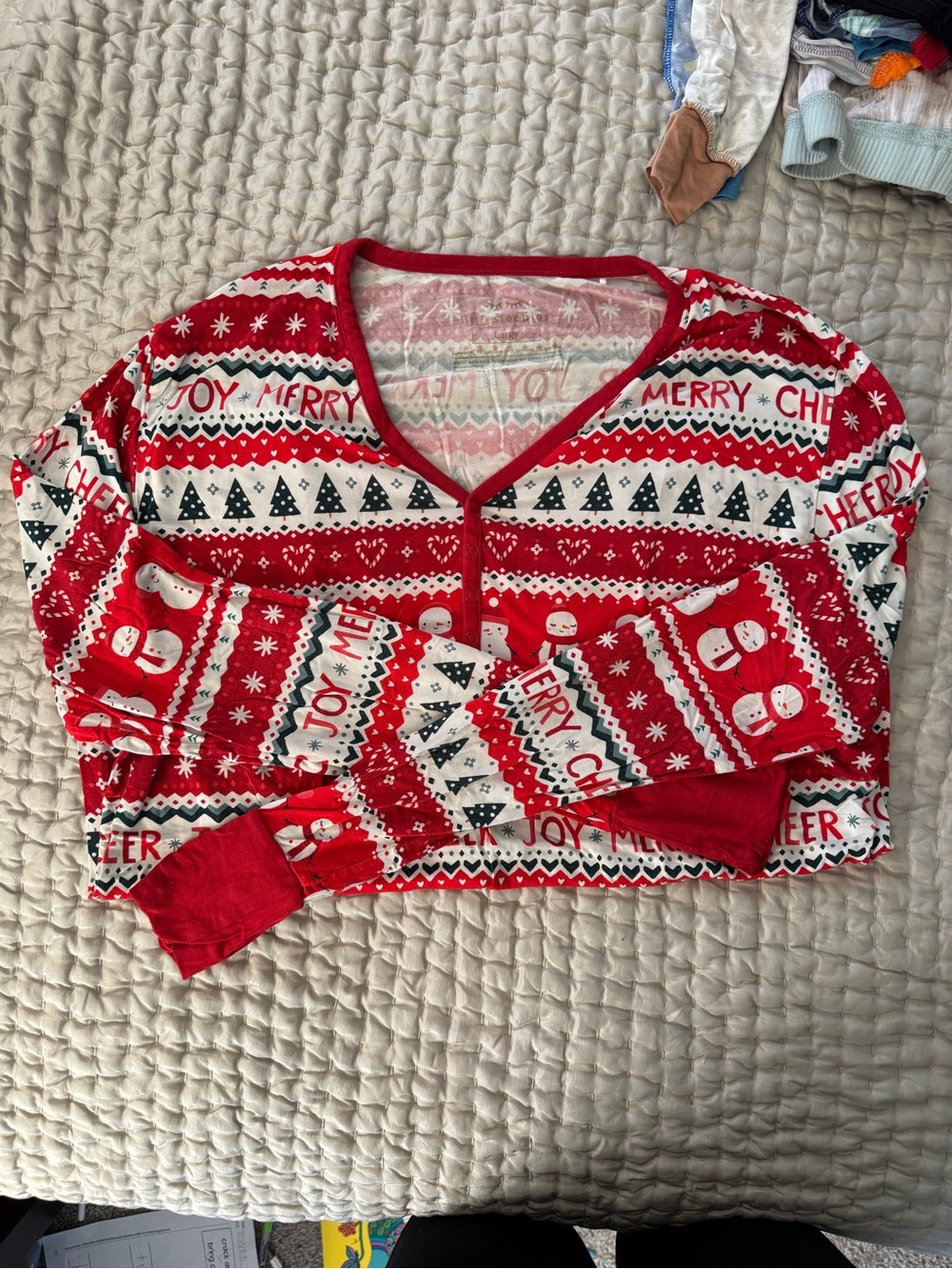 Little Sleepies christmas festive fair isle pajama top
